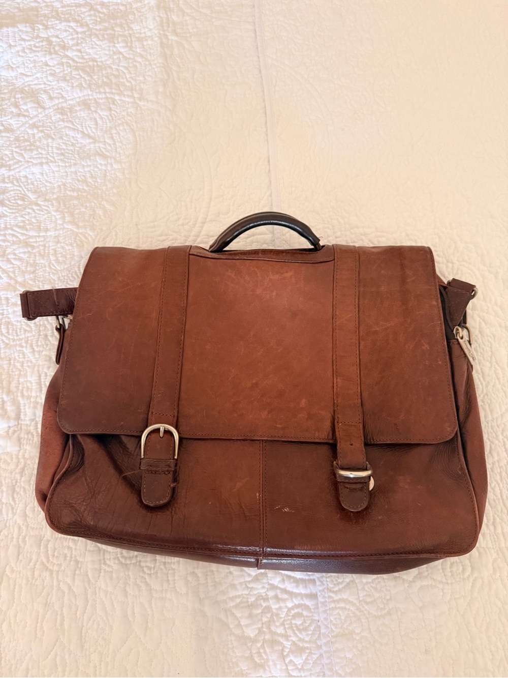Kenneth Cole New York Brown Leather Briefcase Messenger